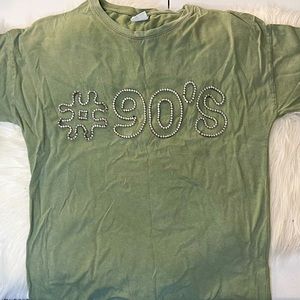 Zara 90s green rhinestone tee